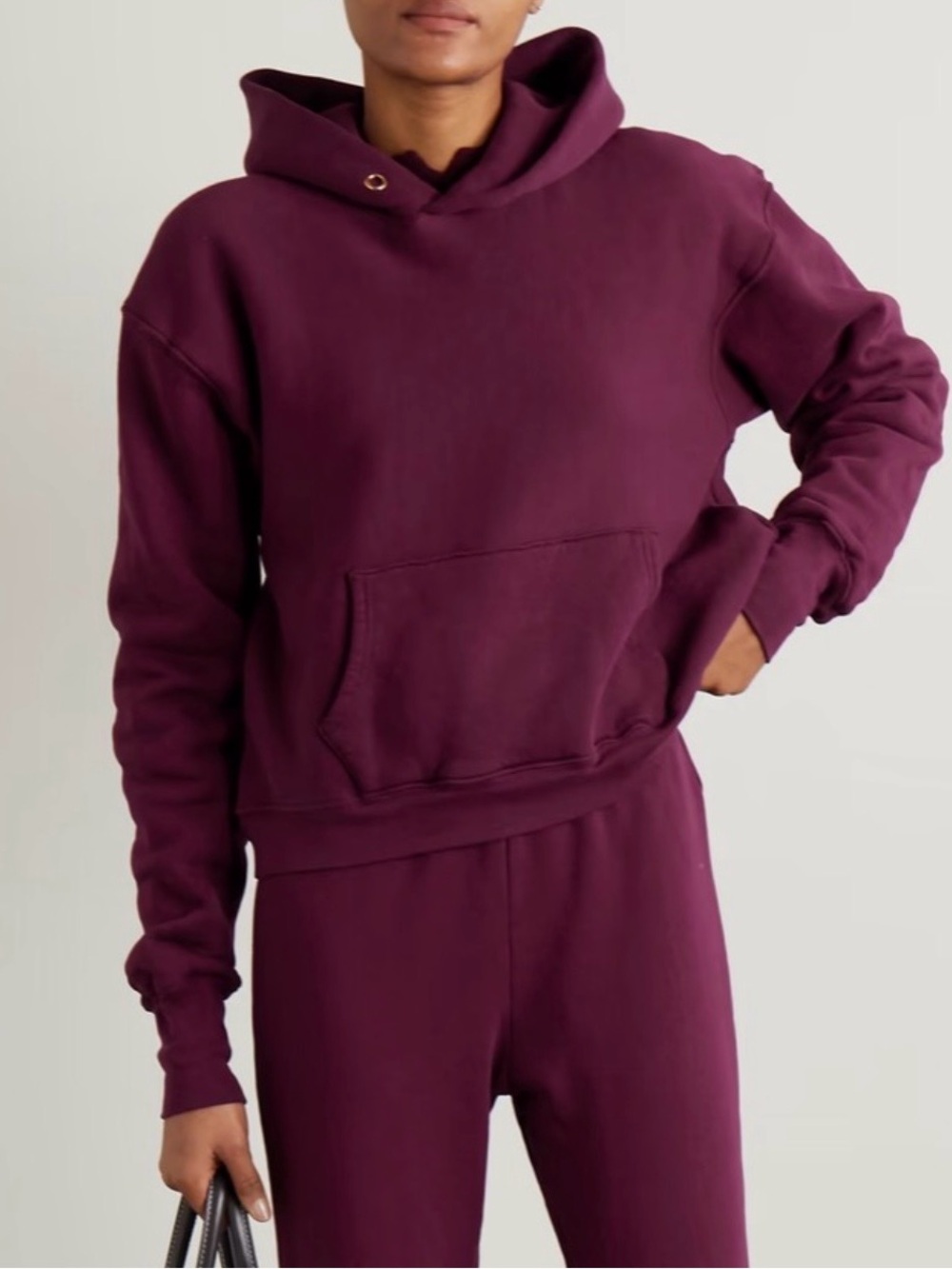 NEW Les Tien $322 Cropped Cotton Hoodie (not super cropped) size small